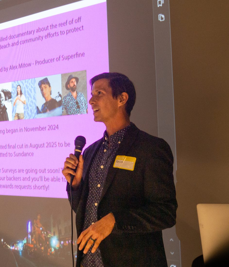 Co-founder Patrick presents the Neon Reef documentary at the Reef Town Hall